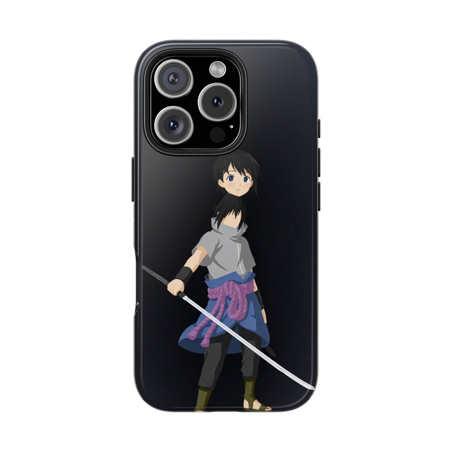 Black Hair Sword Sharingan Sasuke Uchiha Mangekyō Sharingan Anime Naruto iPhone Cases