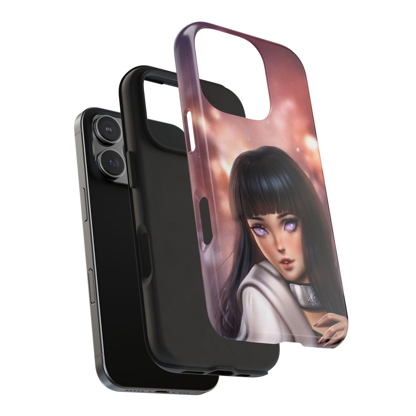 Black Hair Purple Eyes Hinata Hyuga Anime Naruto iPhone Cases