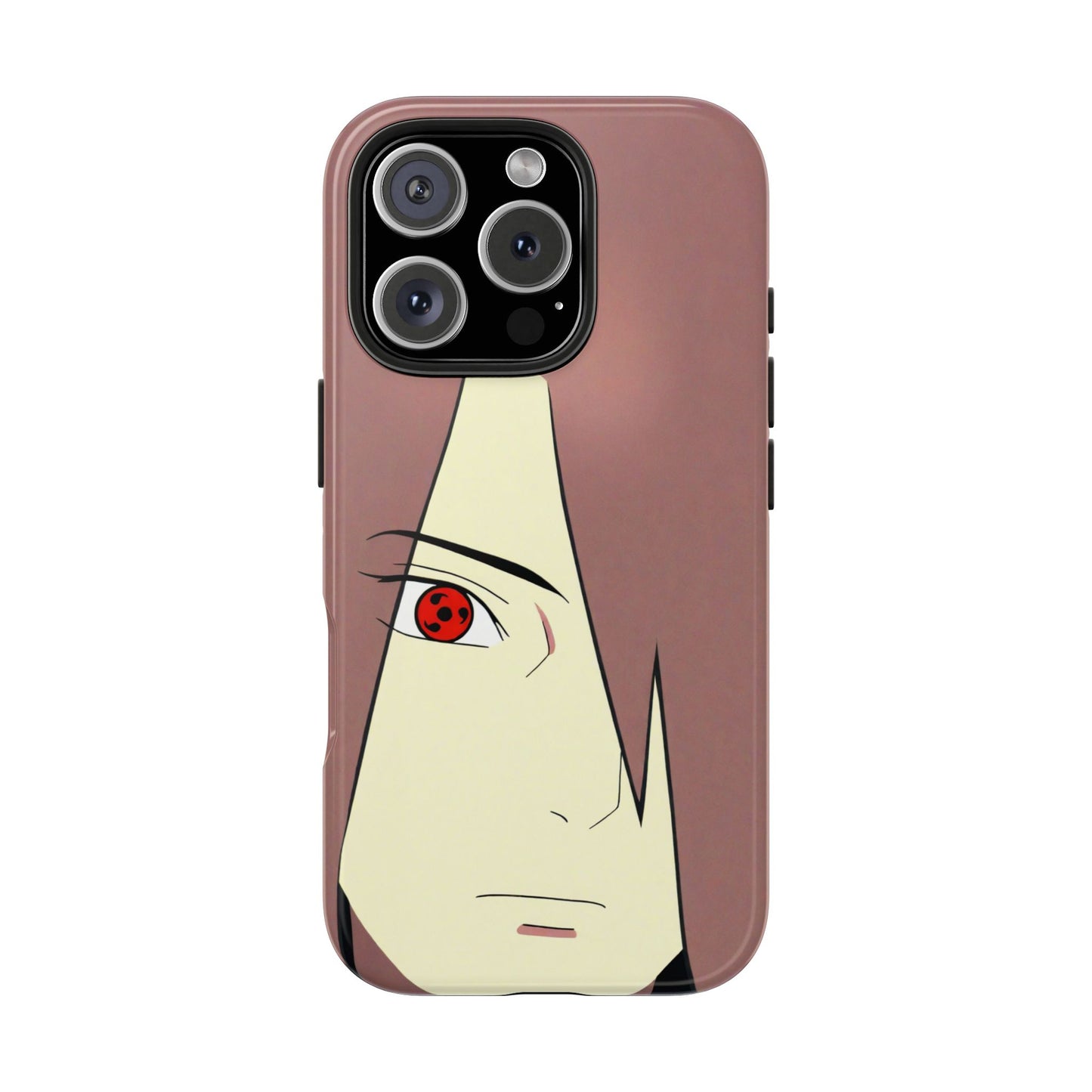 Minimalist Black Hair Sharingan Sasuke Uchiha Anime Naruto iPhone Cases