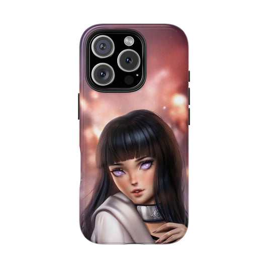 Black Hair Purple Eyes Hinata Hyuga Anime Naruto iPhone Cases