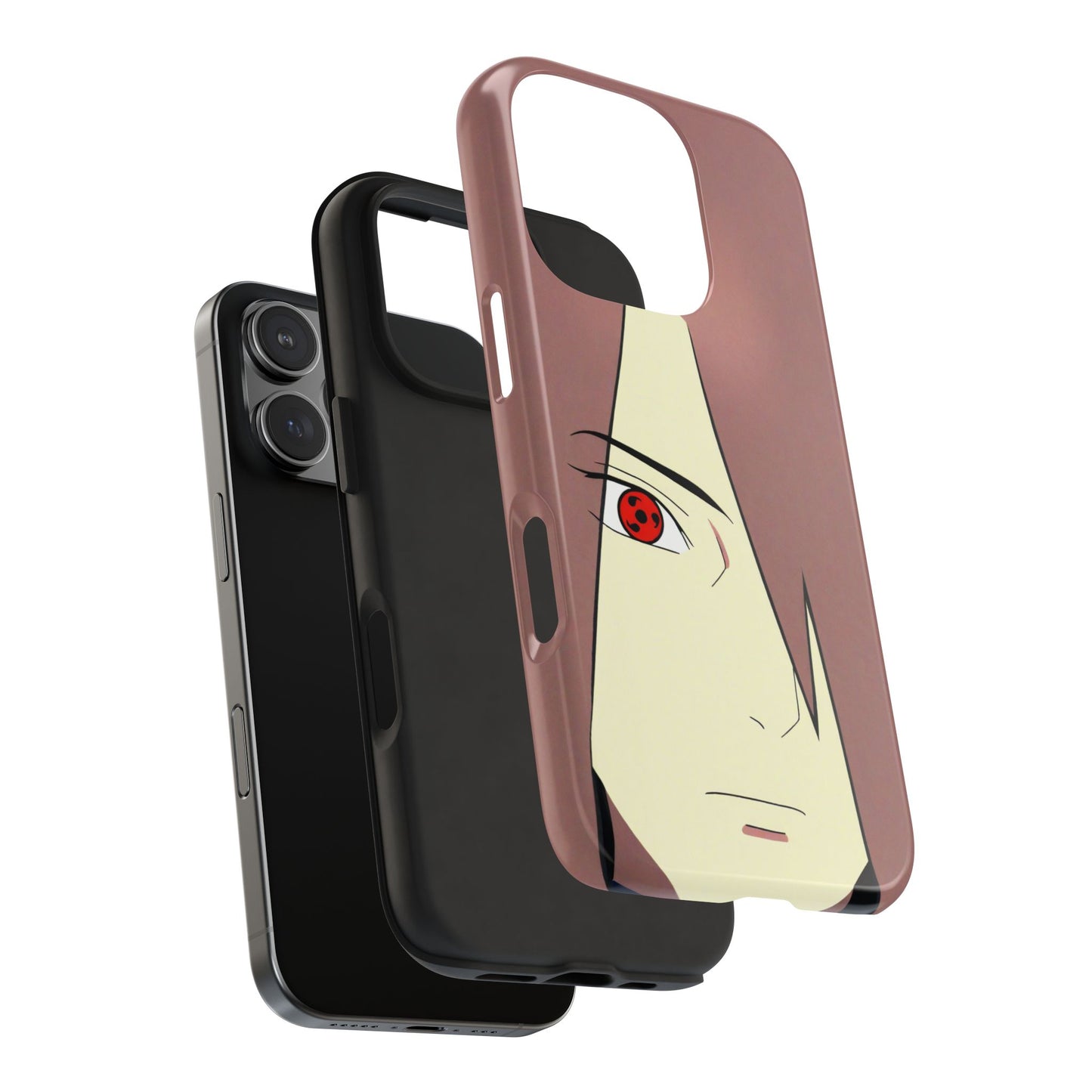 Minimalist Black Hair Sharingan Sasuke Uchiha Anime Naruto iPhone Cases